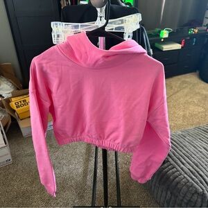 Nwot naked wardrobe small pink crop hoodie